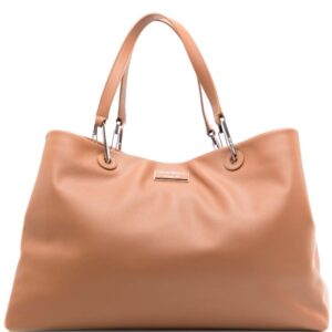 Emporio Armani logo-plaque leather tote bag