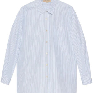 Gucci  logo-embroidered striped cotton shirt