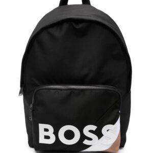 BOSS logo-print zip-up backpack