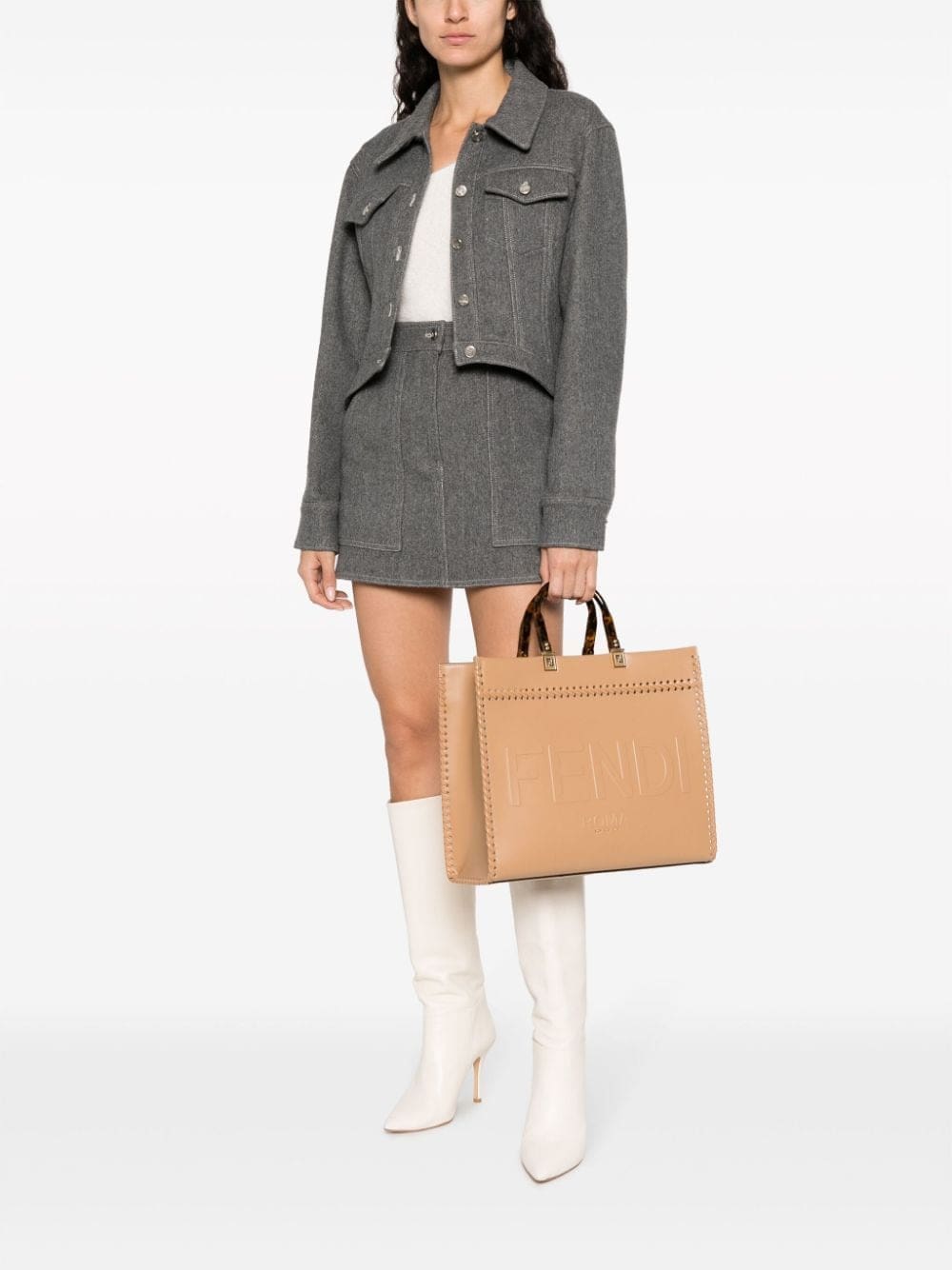 FENDI medium Sunshine leather tote bag - Image 2