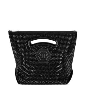 Philipp Plein medium crystal-embellished suede tote bag