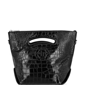 Philipp Plein logo-plaque crocodile-embossed tote bag
