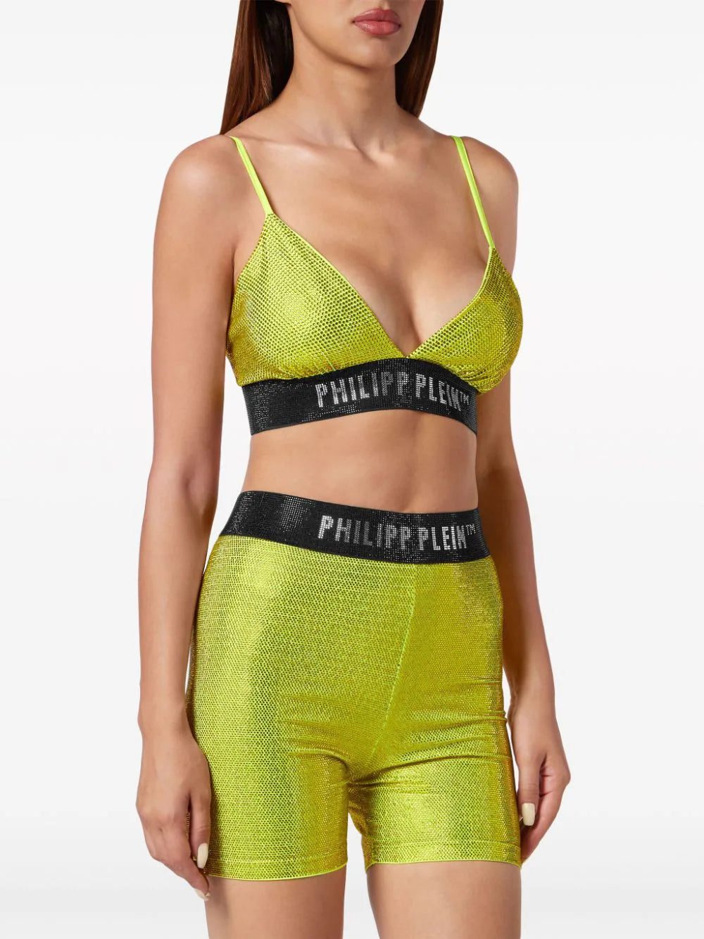 Philipp Plein logo-underband rhinestone bra - Image 3