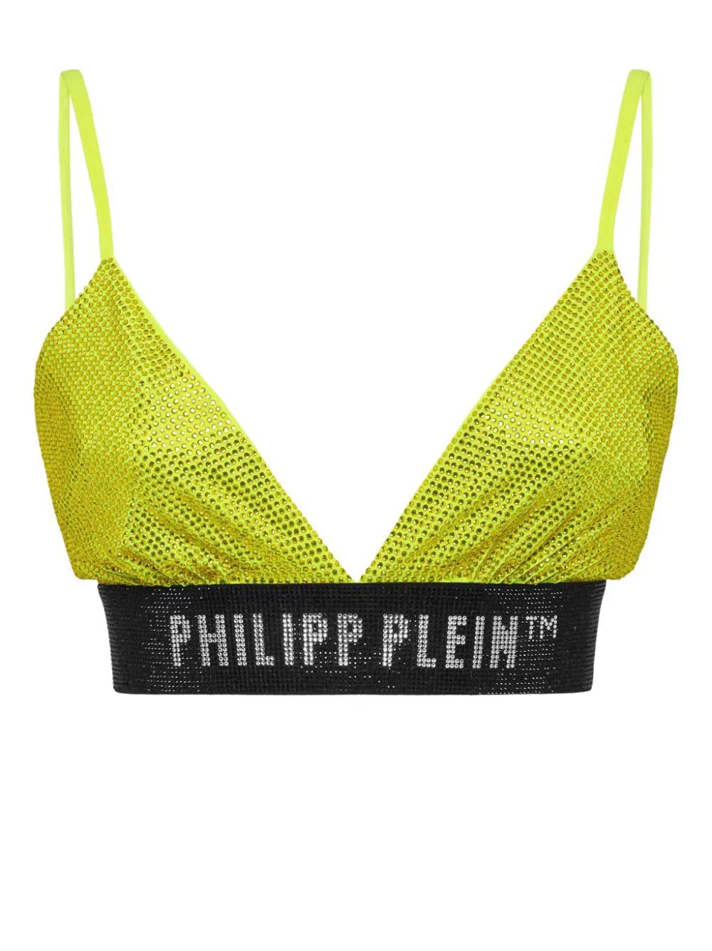 Philipp Plein logo-underband rhinestone bra