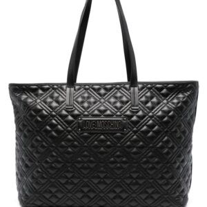 Love Moschino logo-plaque quilted tote bag