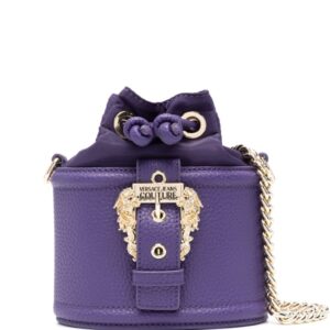 Versace Jeans Couture logo-engraved decorative-buckle bucket bag