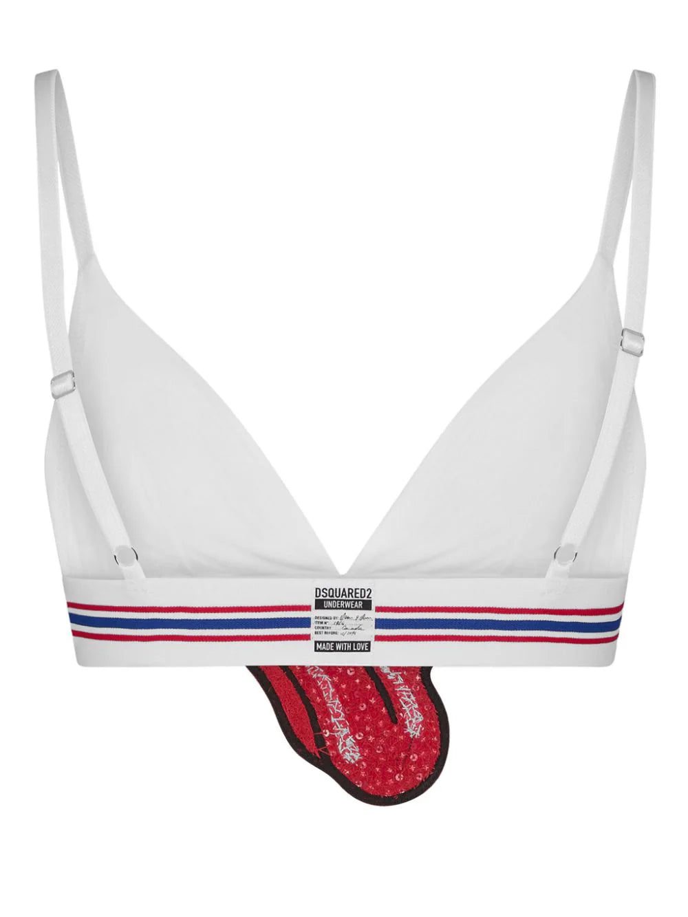 DSQUARED2 logo-appliqué striped bra - Image 2