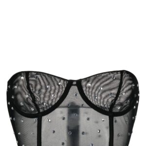 Oséree  crystal-embellished mesh bra