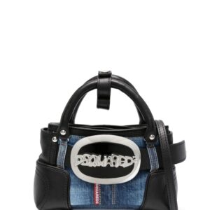 DSQUARED2 Belt denim-patchwork tote bag