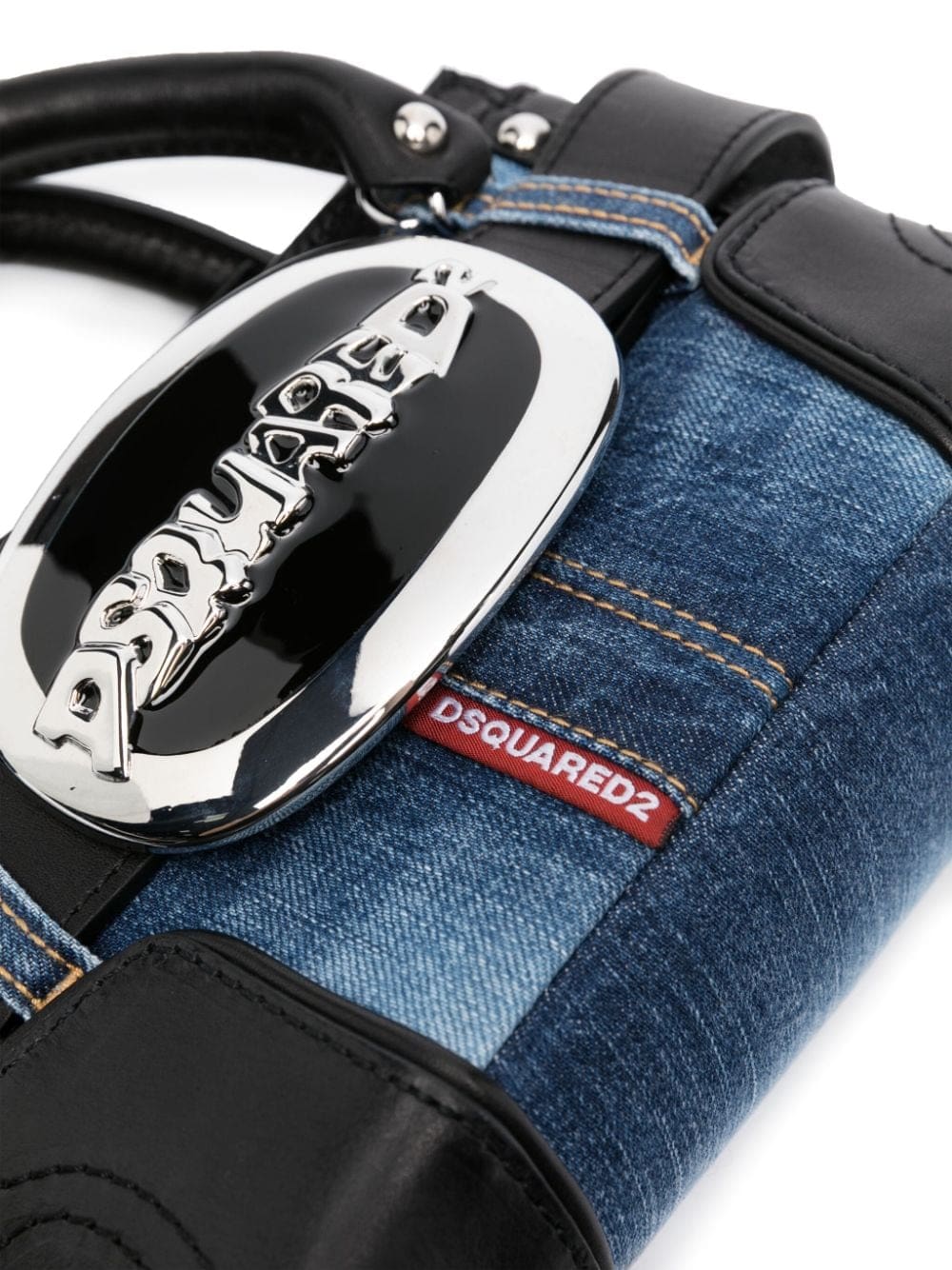 DSQUARED2 Belt denim-patchwork tote bag - Image 4