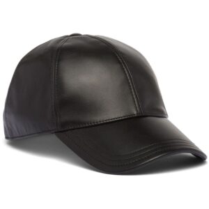 Prada triangle-logo leather baseball cap