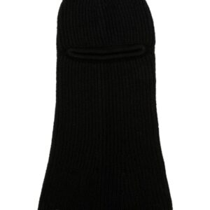 Saint Laurent logo-plaque ribbed balaclava