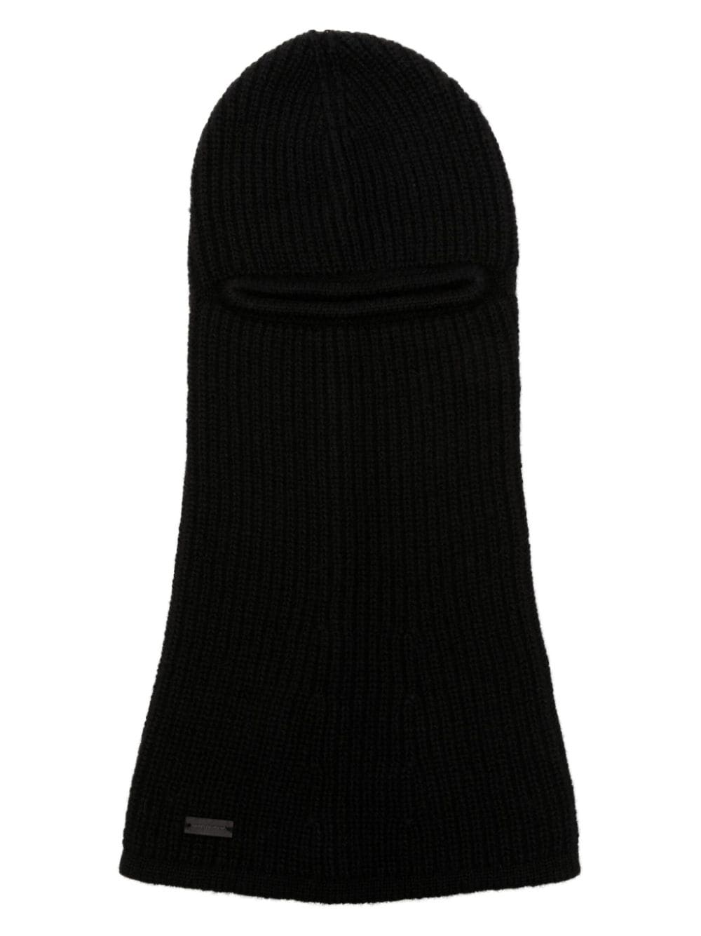 Saint Laurent logo-plaque ribbed balaclava
