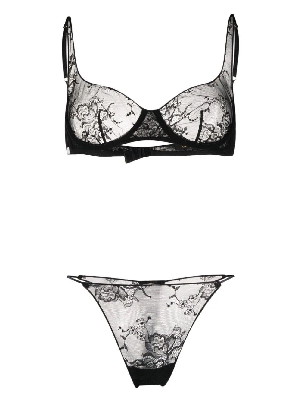 Oséree floral-lace lingerie (set of two)
