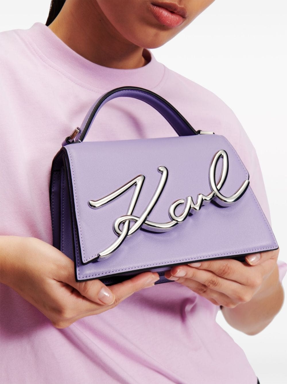 Karl Lagerfeld small Signature leather crossbody bag - Image 5