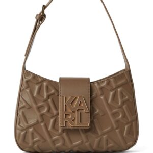 Karl Lagerfeld logo-embossed leather shoulder bag