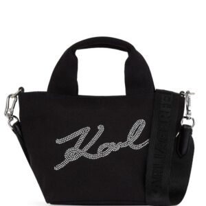 Karl Lagerfeld small Signature rhinestone-embellished tote bag