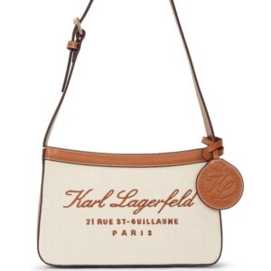 Karl Lagerfeld Hotel Karl canvas shoulder bag