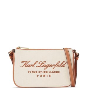 Karl Lagerfeld Hotel Karl canvas clutch bag
