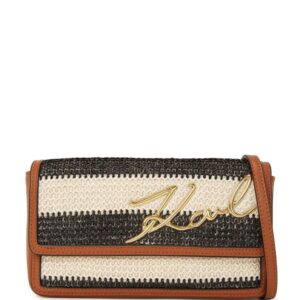 Karl Lagerfeld Signature raffia clutch bag