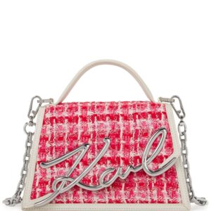 Karl Lagerfeld small Signature bouclé top-handle bag