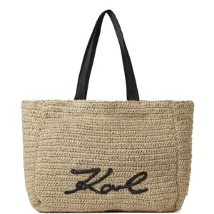 Karl Lagerfeld Signature raffia beach bag