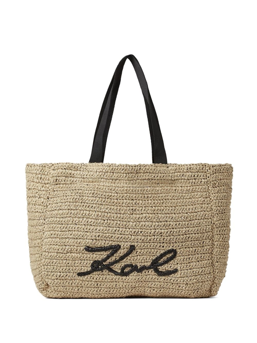 Karl Lagerfeld Signature raffia beach bag