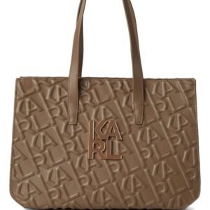 Karl Lagerfeld logo-embossed leather tote bag