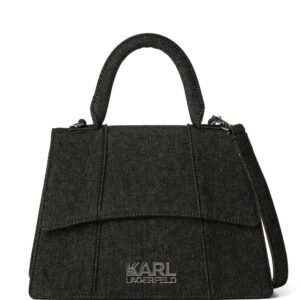 Karl Lagerfeld logo-plaque denim tote bag