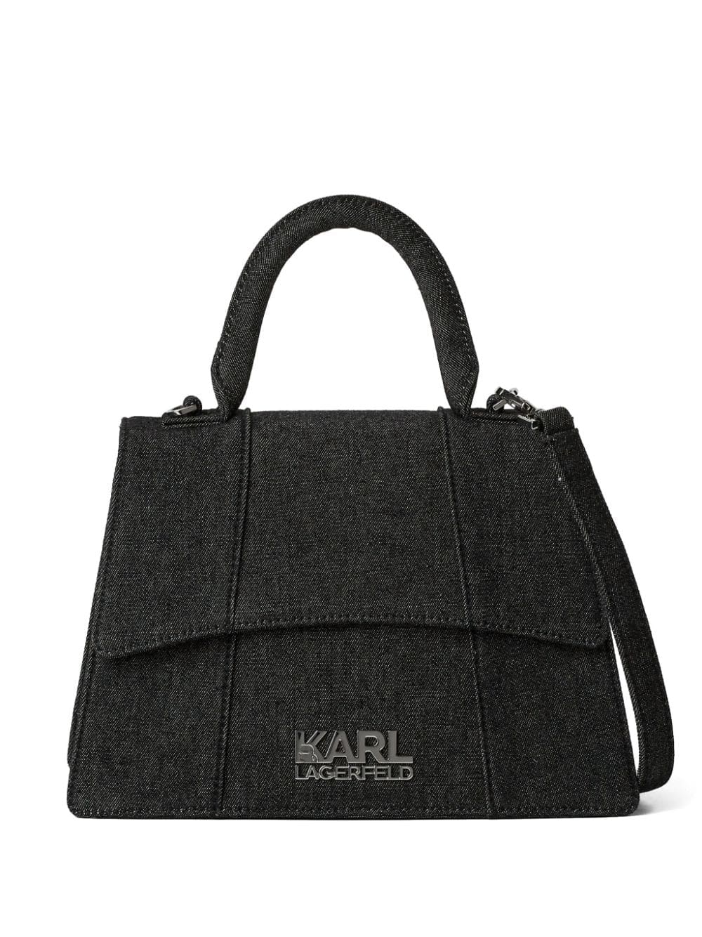 Karl Lagerfeld logo-plaque denim tote bag