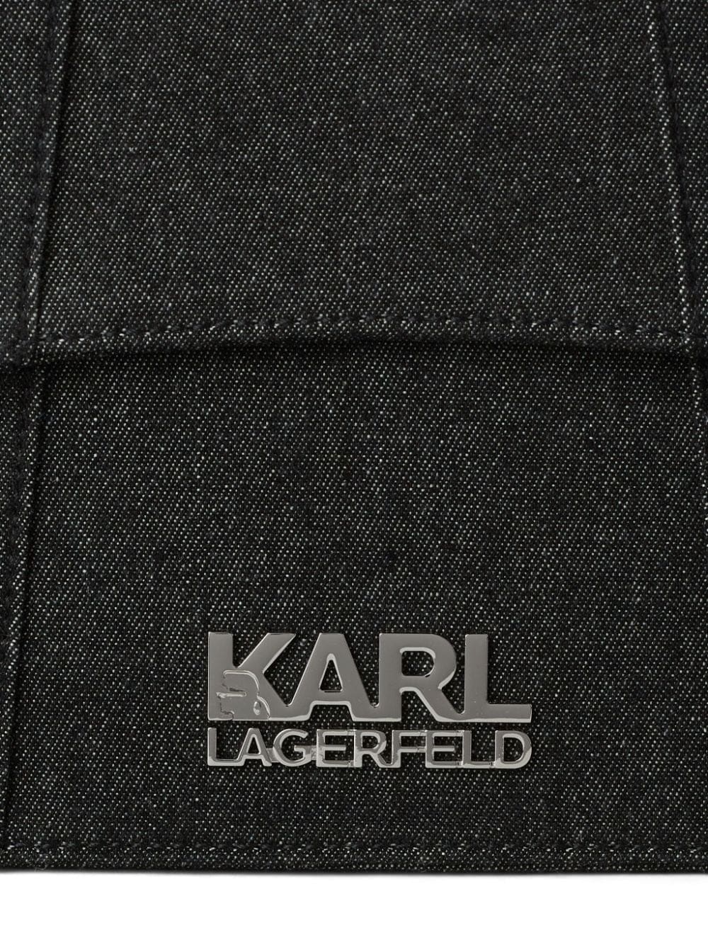 Karl Lagerfeld logo-plaque denim tote bag - Image 3