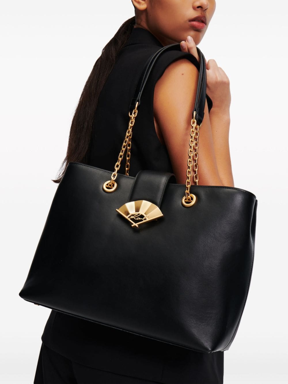Karl Lagerfeld Signature Fan leather tote bag - Image 2