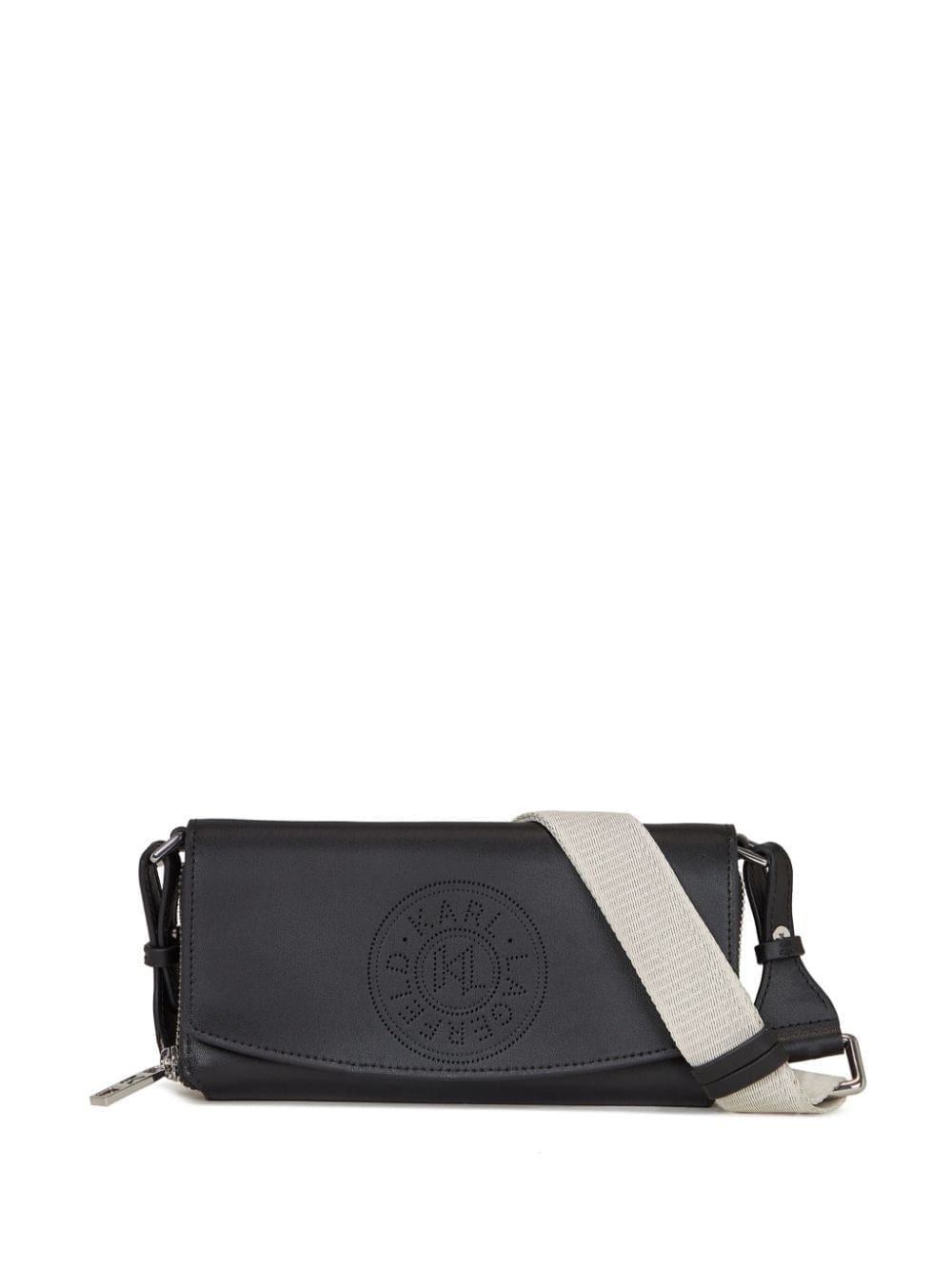 Karl Lagerfeld K/Circle perforated-logo clutch bag
