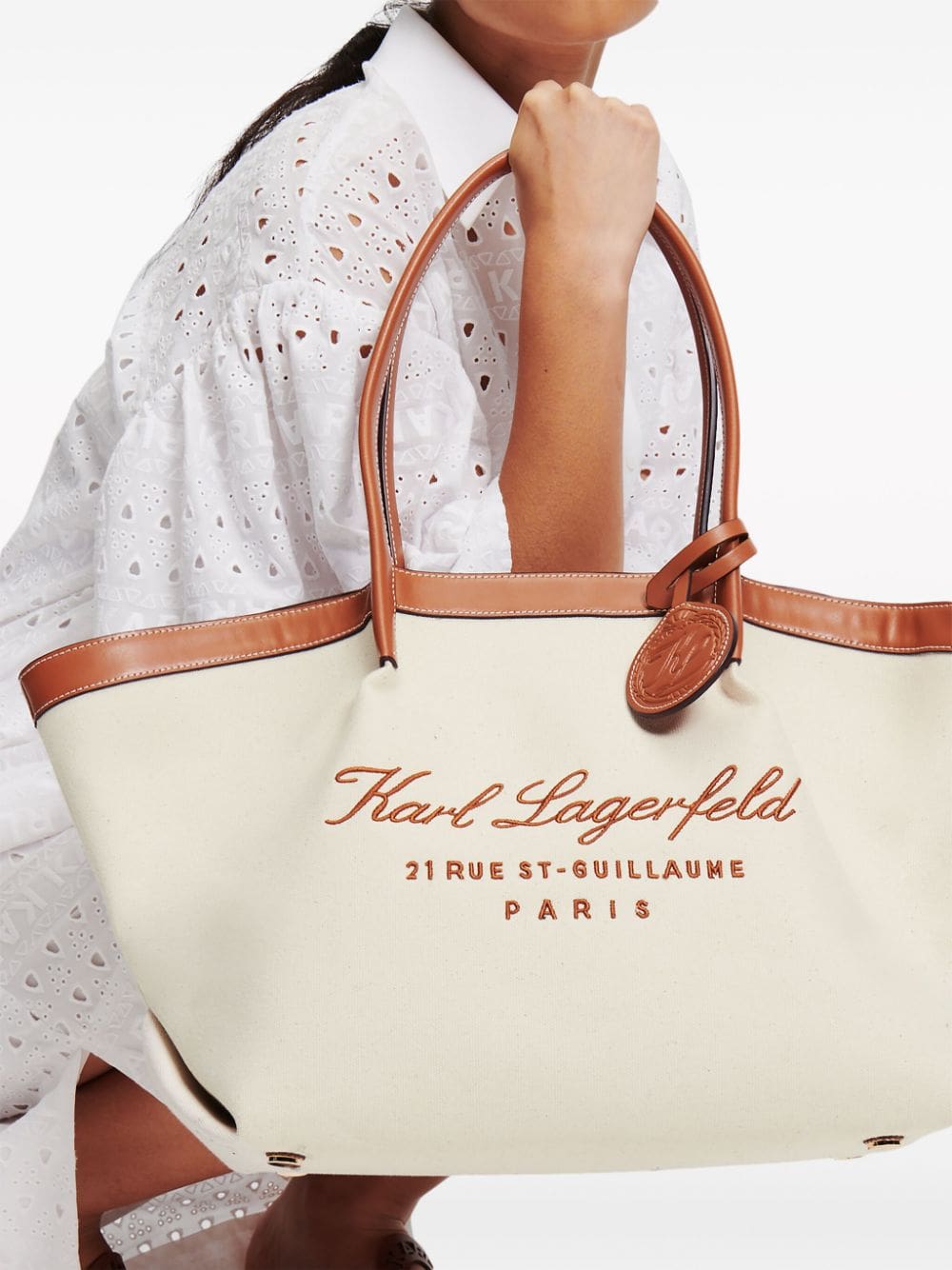 Karl Lagerfeld medium Hotel Karl canvas tote bag - Image 5