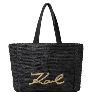 Karl Lagerfeld Signature raffia beach bag