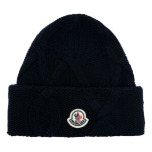 Moncler logo-patch wool beanie