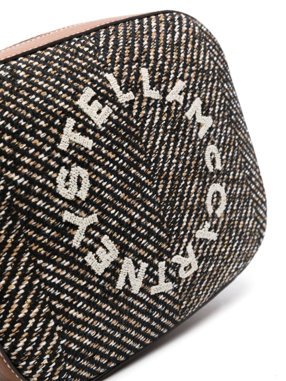 Stella McCartney logo-embroidered herringbone crossbody bag - Image 4