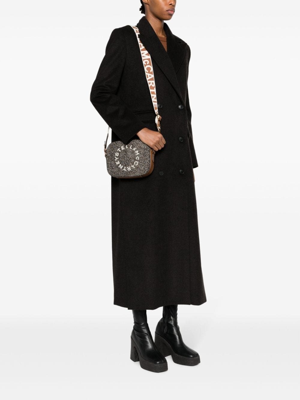 Stella McCartney logo-embroidered herringbone crossbody bag - Image 2