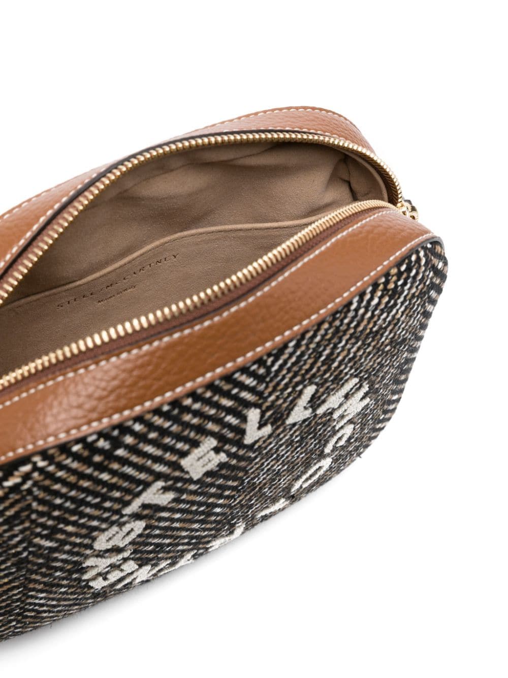 Stella McCartney logo-embroidered herringbone crossbody bag - Image 5