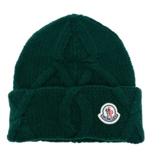 Moncler logo-patch wool beanie