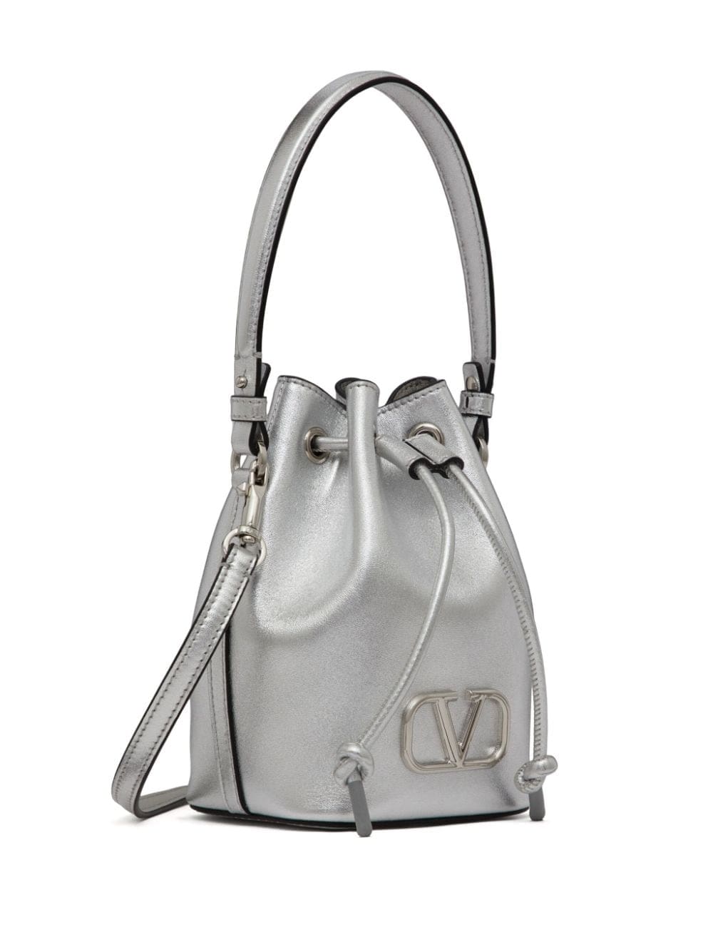 Valentino Garavani mini VLogo Signature metallic bucket bag - Image 4