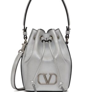 Valentino Garavani mini VLogo Signature metallic bucket bag