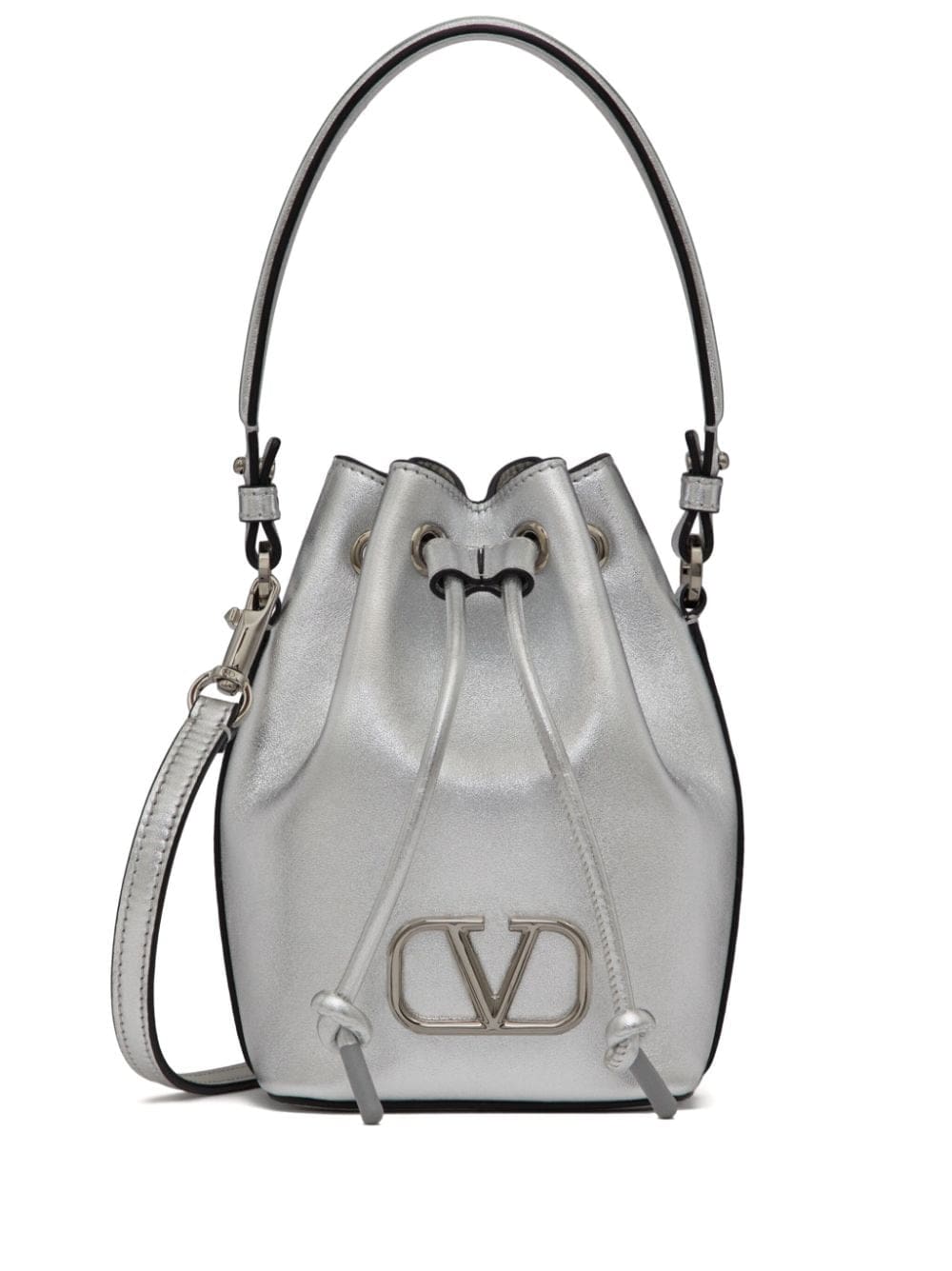 Valentino Garavani mini VLogo Signature metallic bucket bag