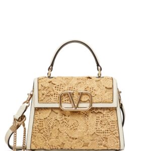 Valentino Garavani small VSling raffia handbag