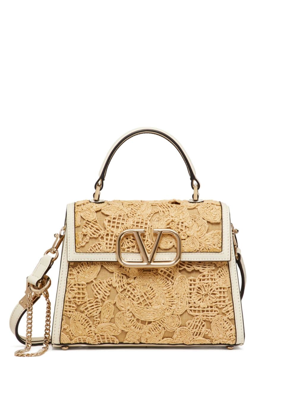 Valentino Garavani small VSling raffia handbag