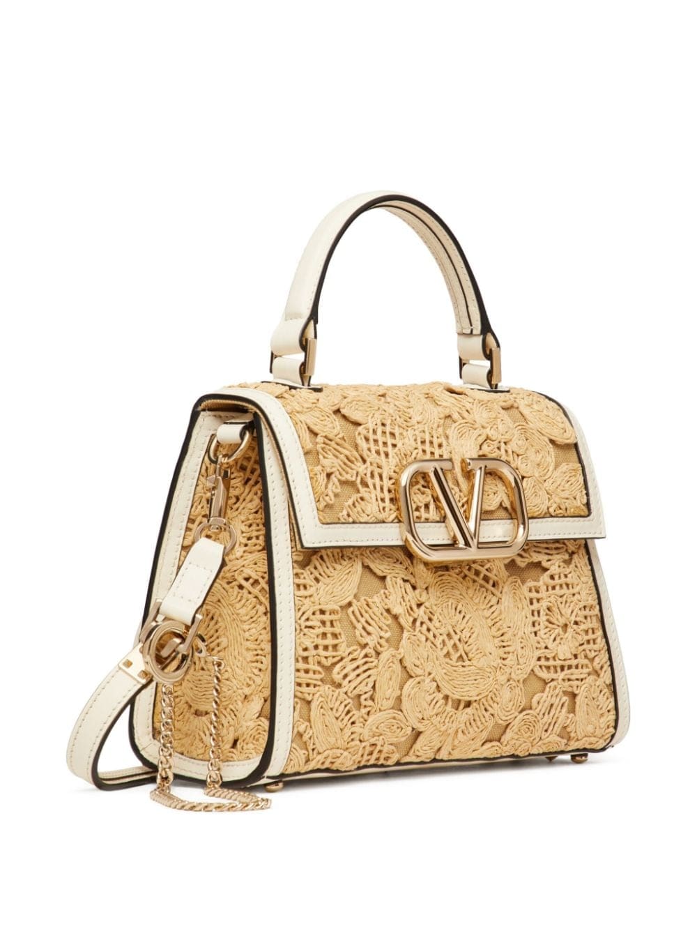 Valentino Garavani small VSling raffia handbag - Image 4