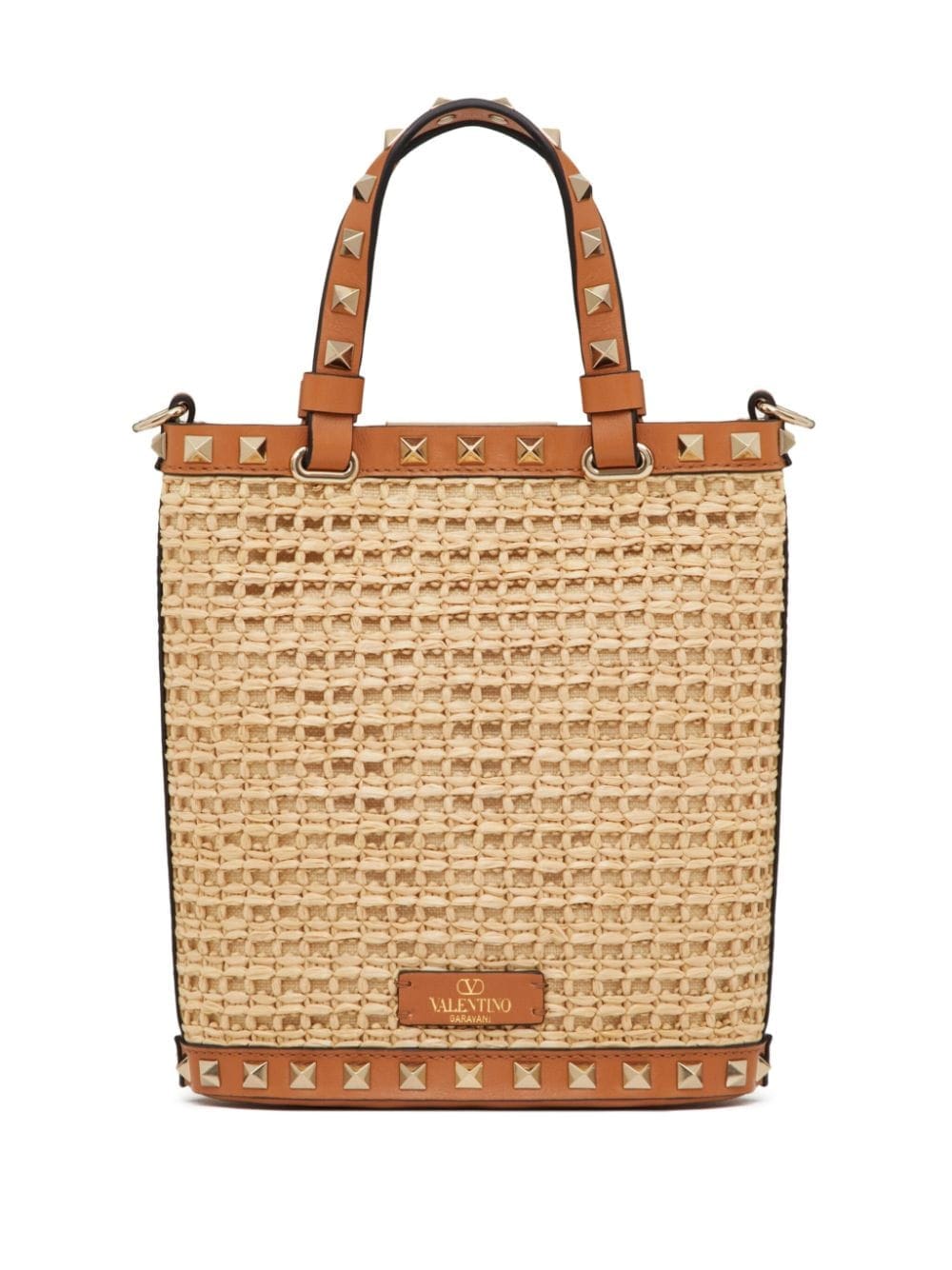 Valentino Garavani mini Rockstud raffia shoulder bag - Image 3