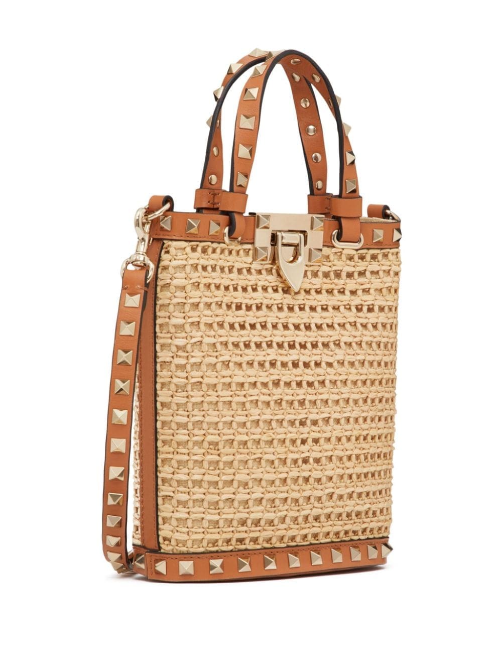 Valentino Garavani mini Rockstud raffia shoulder bag - Image 4
