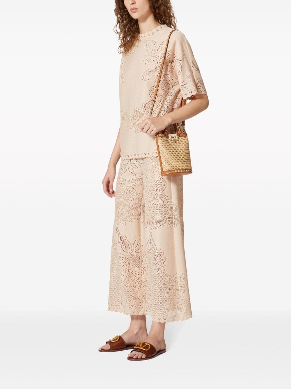 Valentino Garavani mini Rockstud raffia shoulder bag - Image 2