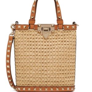 Valentino Garavani mini Rockstud raffia shoulder bag
